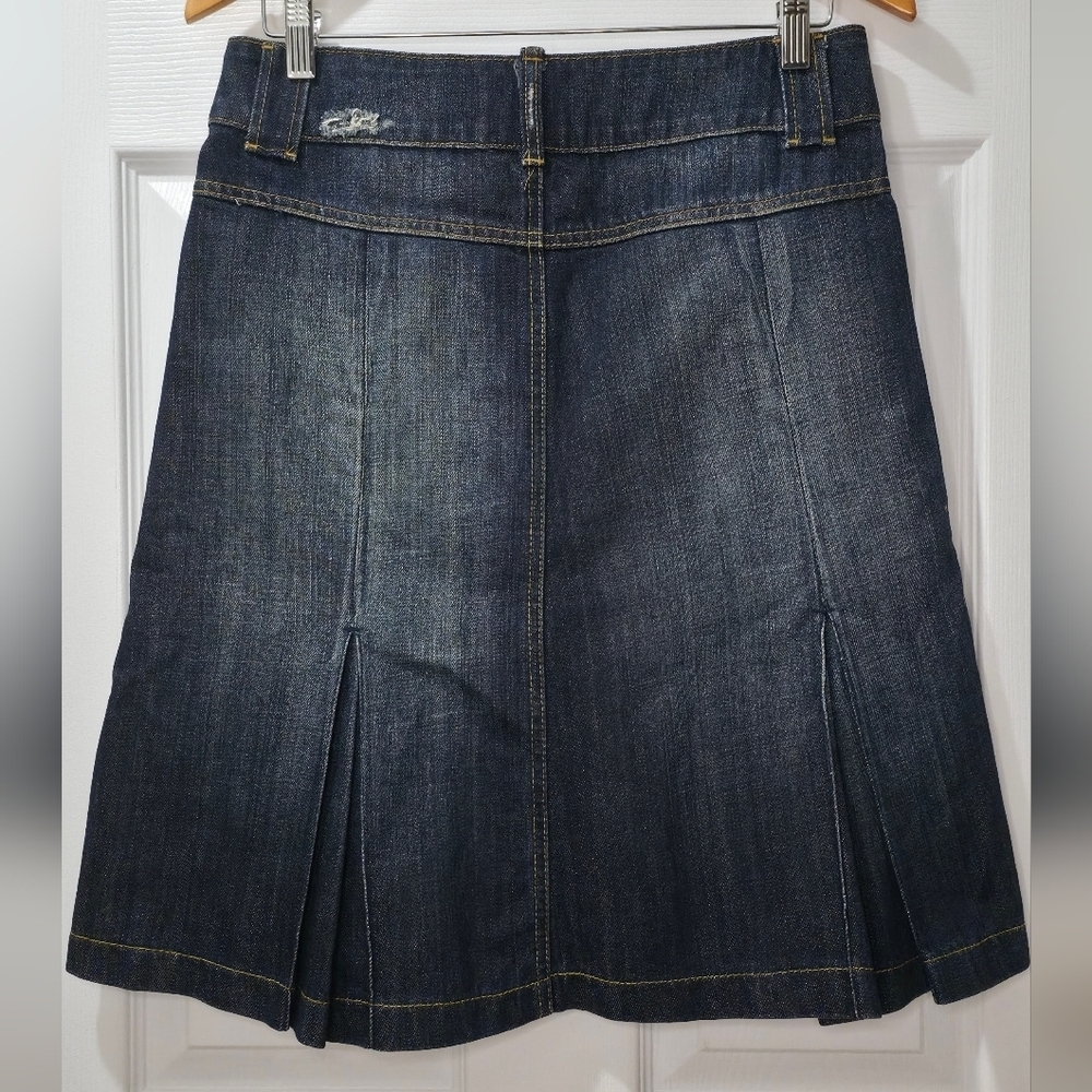 Tristan & Iseut Cargo Denim Skirt Low Rise Dark Blue Y2K Skirt US4 - Picture 4 of 11